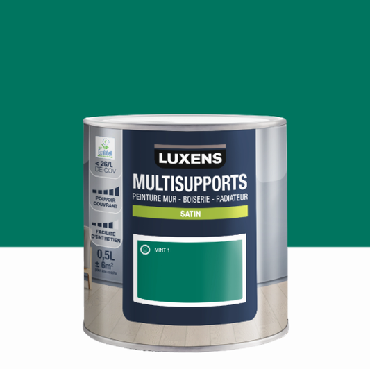 Peinture mur, boiserie, radiateur mint 1 satin LUXENS , 0.5L