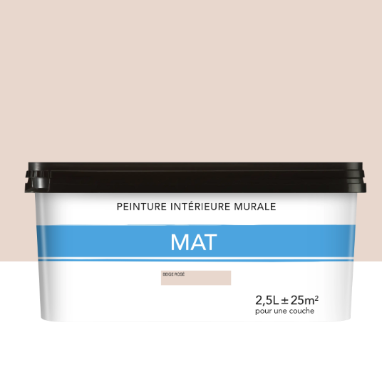 Peinture mur beige rose mat 2.5L