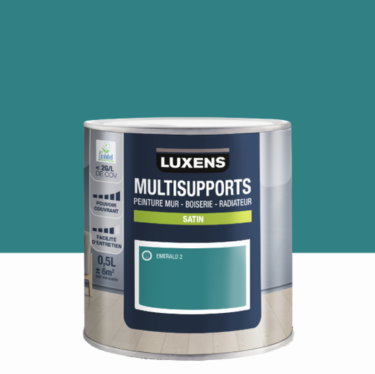 Peinture mur, boiserie, radiateur emerald 2 satin LUXENS , 0.5L