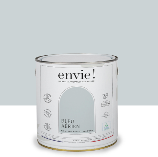 Peinture mur, boiserie, radiateur bleu aerien velours ENVIE Biosourcée 2L