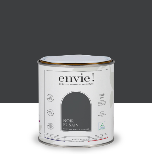 Peinture mur, boiserie, radiateur noir fusain velours ENVIE Biosourcée 0.5L