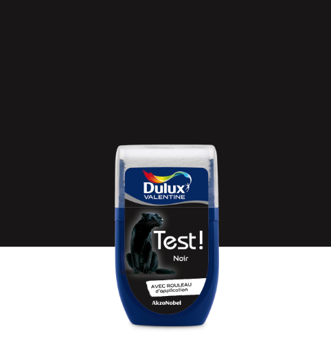 Peinture mur, boiserie noir satin DULUX VALENTINE Crème de couleur 0.03L