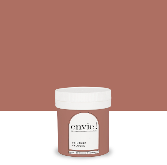 Testeur peinture mur, boiserie, radiateur rouge laterite velours ENVIE Biosourcé