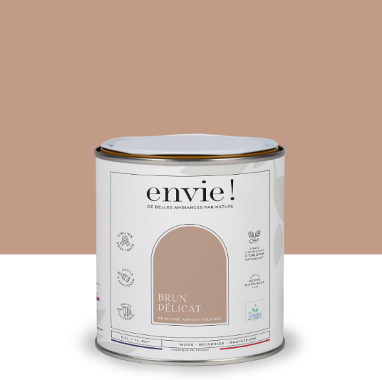 Peinture mur, boiserie, radiateur brun delicat velours ENVIE Biosourcée 0.5L