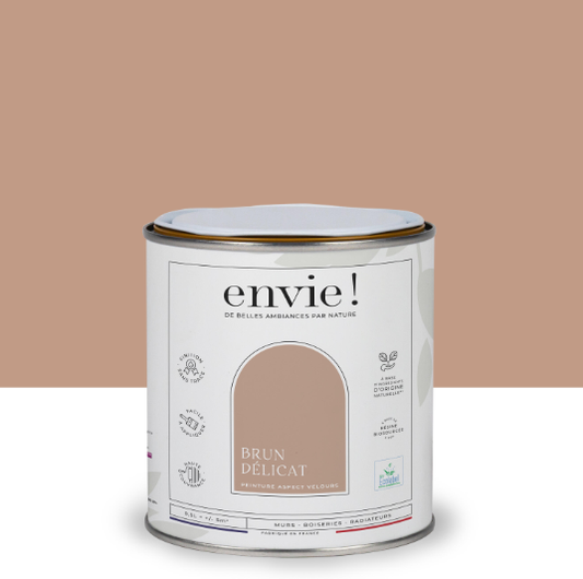 Peinture mur, boiserie, radiateur brun delicat velours ENVIE Biosourcée 0.5L