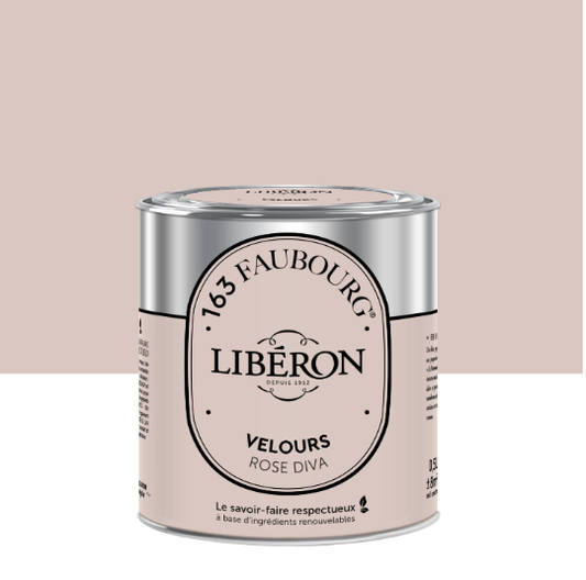 Peinture mur, boiserie rose diva velours LIBÉRON 163 faubourg 0.5L
