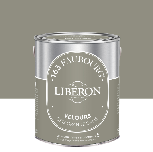 Peinture mur, boiserie gris grande dame velours LIBÉRON 163 faubourg 2.5L