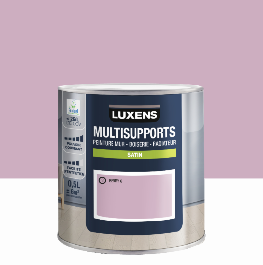 Peinture mur, boiserie, radiateur berry 6 satin LUXENS , 0.5L