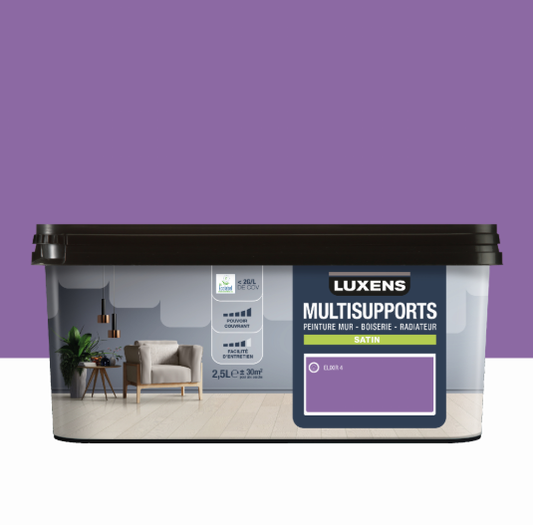 Peinture mur, boiserie, radiateur elixir 4 satin LUXENS , 2.5L