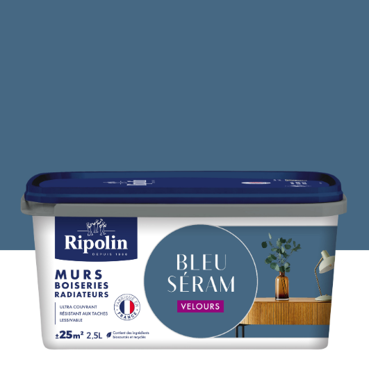 Peinture mur bleu seram velours RIPOLIN Intérieur 2.5L