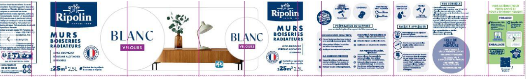 Peinture mur bleu seram velours RIPOLIN Intérieur 2.5L