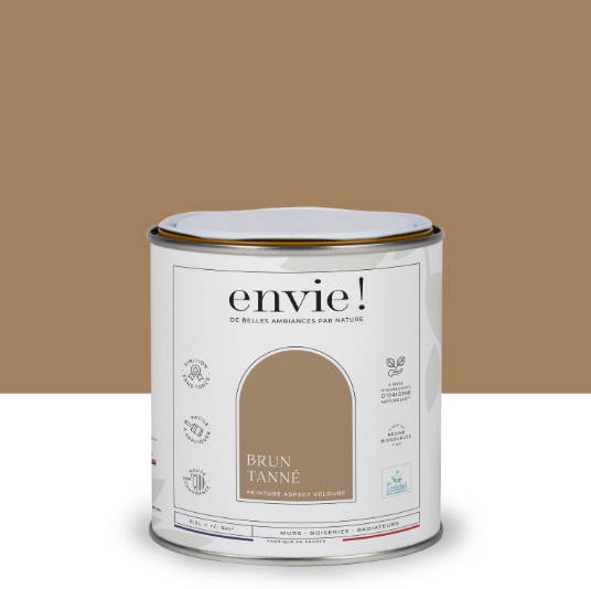 Peinture mur, boiserie, radiateur brun tanne velours ENVIE Biosourcée 0.5L