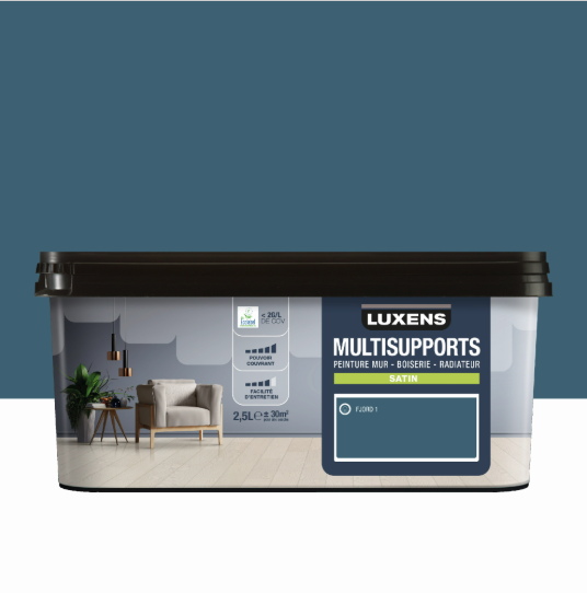 Peinture mur, boiserie, radiateur fjord 1 satin LUXENS , 2.5L