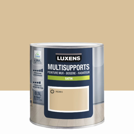 Peinture mur, boiserie, radiateur pecan 6 satin LUXENS , 0.5L