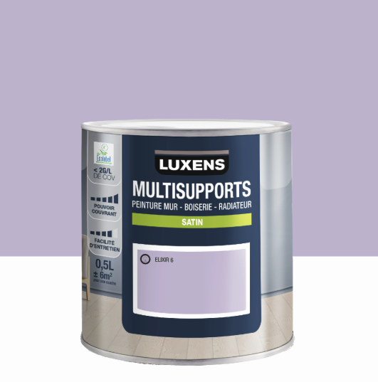 Peinture mur, boiserie, radiateur elixir 6 satin LUXENS , 0.5L