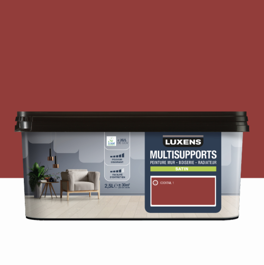 Peinture mur, boiserie, radiateur cocktail 1 satin LUXENS , 2.5L