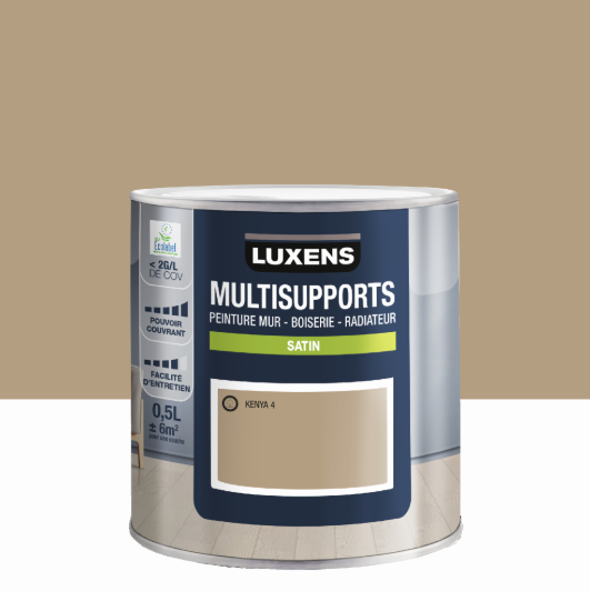 Peinture mur, boiserie, radiateur kenya 4 satin LUXENS , 0.5L