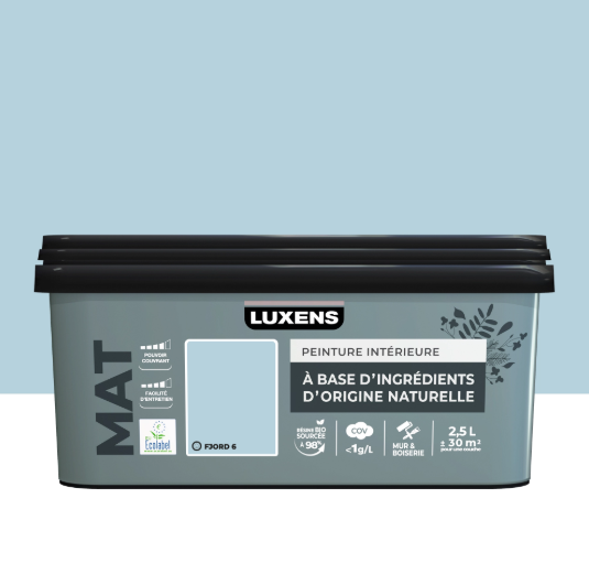 Peinture mur, boiserie fjord 6 mat LUXENS Biosourcée 2.5L
