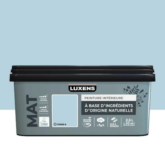 Peinture mur, boiserie fjord 6 mat LUXENS Biosourcée 2.5L