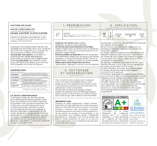 Peinture mur, boiserie, radiateur brun cuir velours ENVIE Biosourcée 2L