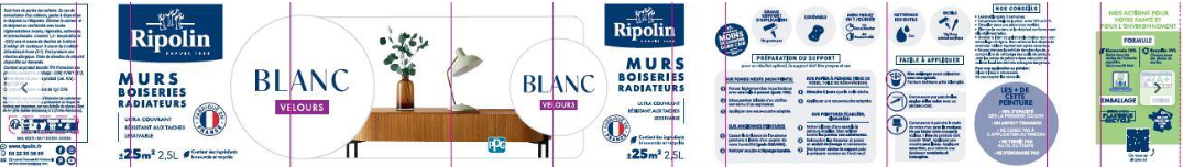 Peinture mur bleu de bering velours RIPOLIN Intérieur 2.5L