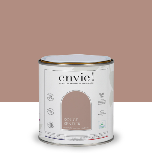 Peinture mur, boiserie, radiateur rouge sentier velours ENVIE Biosourcée 0.5L