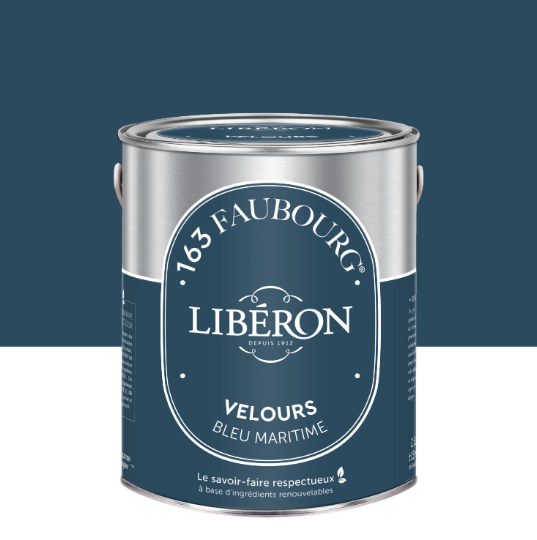 Peinture mur, boiserie bleu maritime velours LIBÉRON 163 faubourg 2.5L