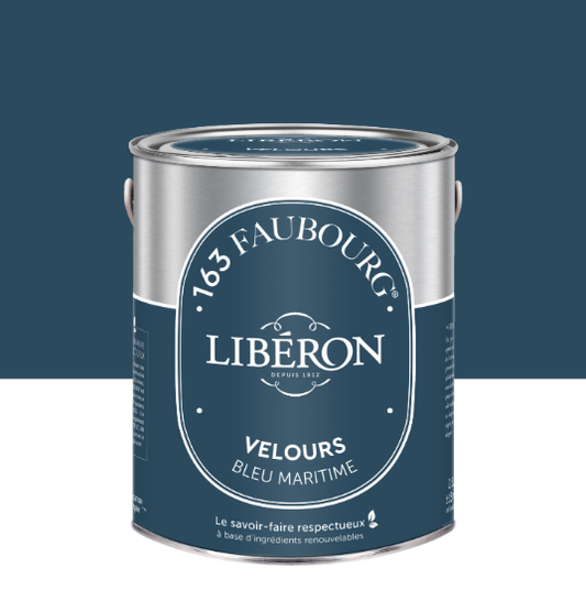 Peinture mur, boiserie bleu maritime velours LIBÉRON 163 faubourg 2.5L