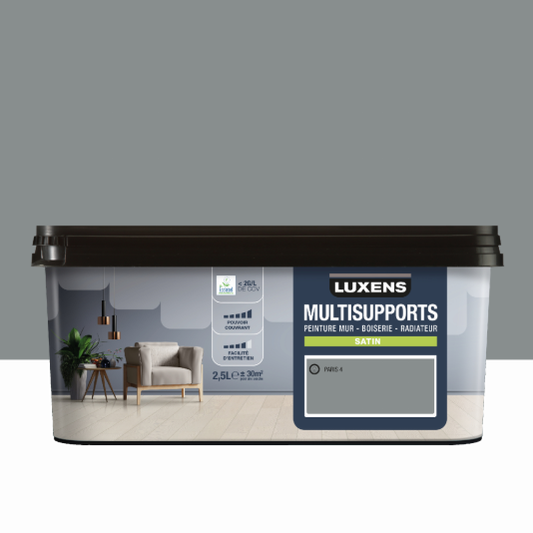 Peinture mur, boiserie, radiateur paris 4 satin LUXENS , 2.5L