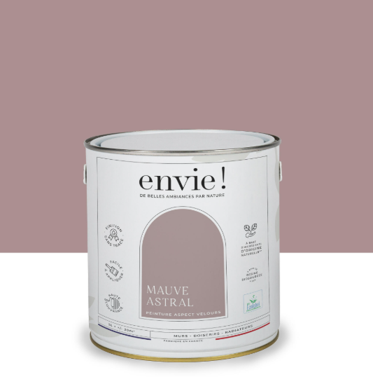 Peinture mur, boiserie, radiateur mauve astral velours ENVIE Biosourcée 2L