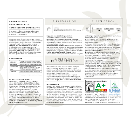 Peinture mur, boiserie, radiateur mauve astral velours ENVIE Biosourcée 2L