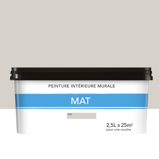 Peinture mur beige mat 2.5L