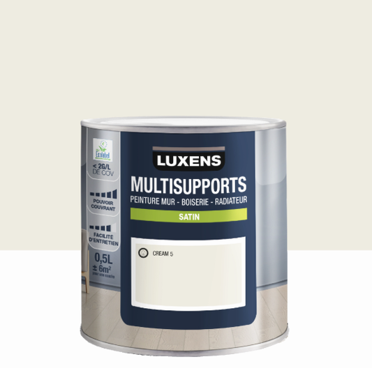 Peinture mur, boiserie, radiateur cream 5 satin LUXENS , 0.5L