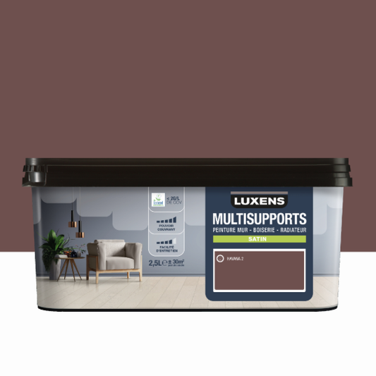 Peinture mur, boiserie, radiateur havana 2 satin LUXENS , 2.5L