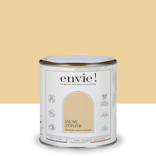 Peinture mur, boiserie, radiateur jaune zephyr velours ENVIE Biosourcée 0.5L