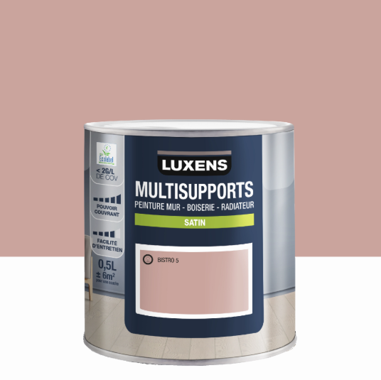 Peinture mur, boiserie, radiateur bistro 5 satin LUXENS , 0.5L