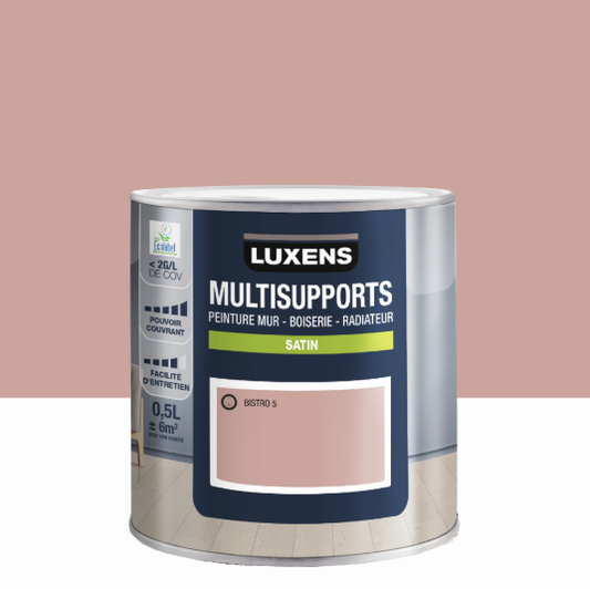 Peinture mur, boiserie, radiateur bistro 5 satin LUXENS , 0.5L