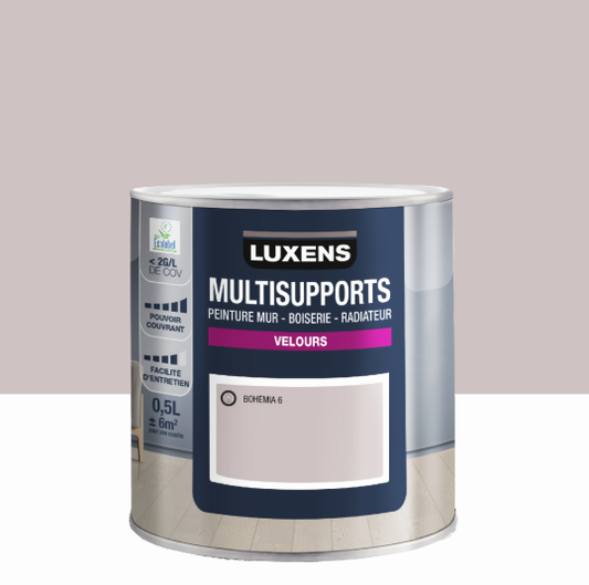 Peinture mur, boiserie, radiateur bohemia 6 velours LUXENS , 0.5L
