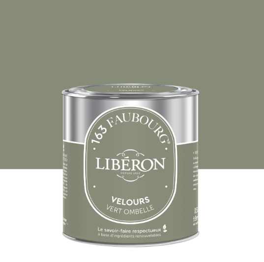 Peinture mur, boiserie vert ombelle velours LIBÉRON 163 faubourg 0.5L