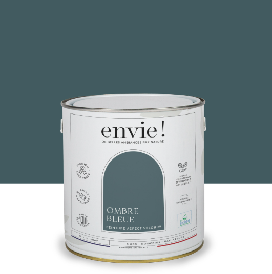 Peinture mur, boiserie, radiateur ombre bleue velours ENVIE Biosourcée 2L