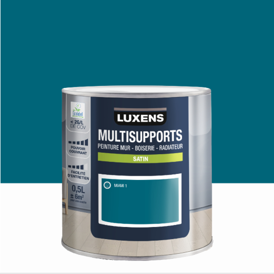 Peinture mur, boiserie, radiateur miami 1 satin LUXENS , 0.5L