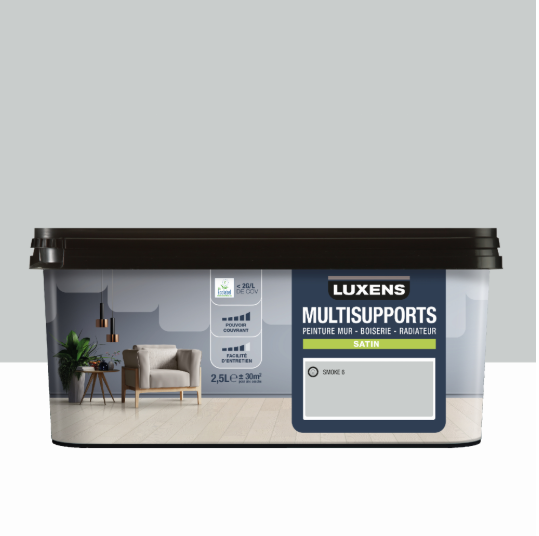 Peinture mur, boiserie, radiateur smoke 6 satin LUXENS , 2.5L