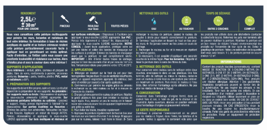 Peinture mur, boiserie, radiateur smoke 6 satin LUXENS , 2.5L