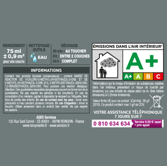 Peinture mur, boiserie cactus 6 mat LUXENS Biosourcée 75ml