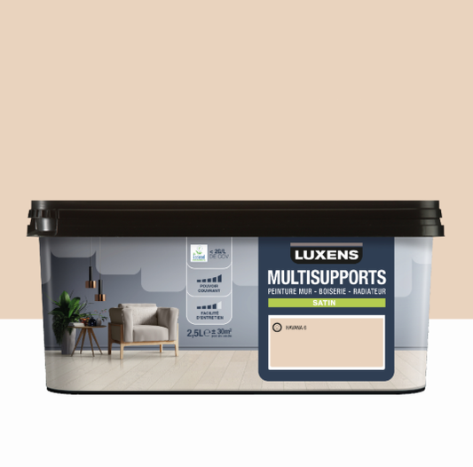 Peinture mur, boiserie, radiateur havana 6 satin LUXENS , 2.5L