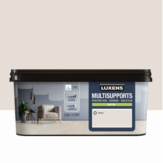 Peinture mur, boiserie, radiateur paper 3 satin LUXENS , 2.5L