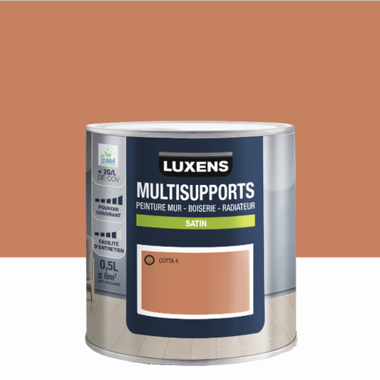Peinture mur, boiserie, radiateur cotta 4 satin LUXENS , 0.5L