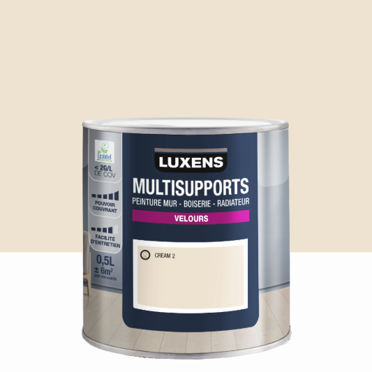Peinture mur, boiserie, radiateur cream 2 velours LUXENS , 0.5L