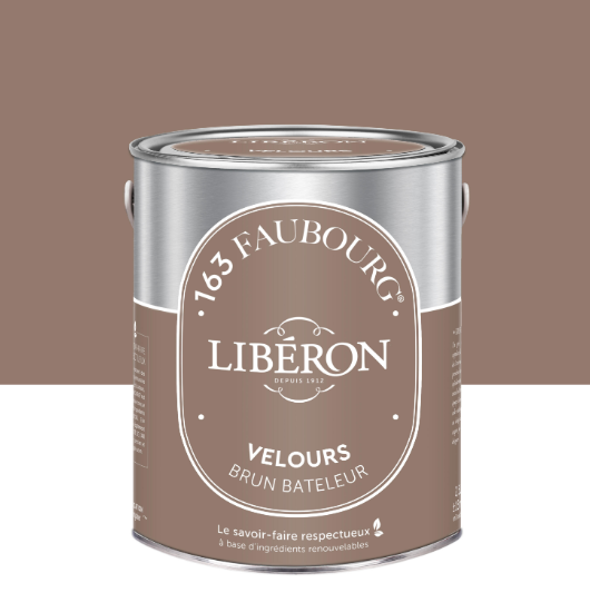 Peinture mur, boiserie brun bateleur velours LIBÉRON 163 faubourg 2.5L