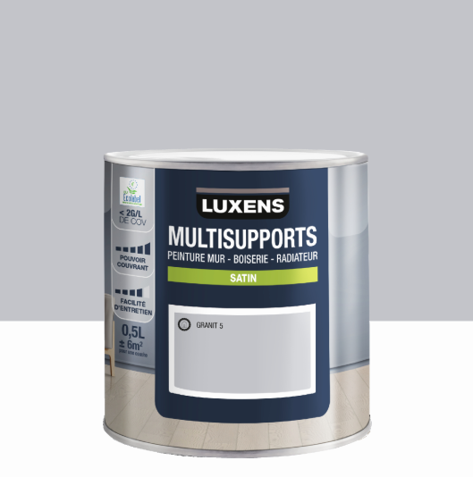 Peinture mur, boiserie, radiateur granit 5 satin LUXENS , 0.5L